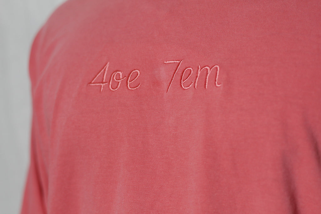 Melon Pink Tone on Tone Short Sleeve Shirt