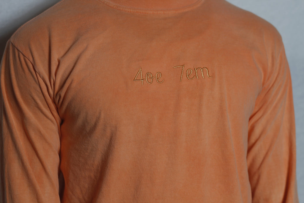 Peach Tone on Tone Long Sleeve Shirt